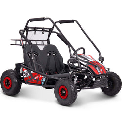MotoTec Mud Monster XL Kids Electric 72v 2000w Go Kart Full Suspension Red